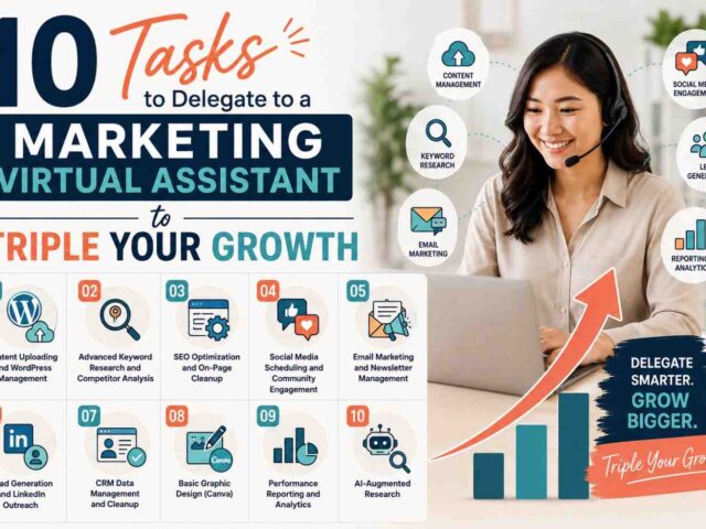 10 Tasks to Delegate to a Marketing Virtual Assistant to Triple Your Growth