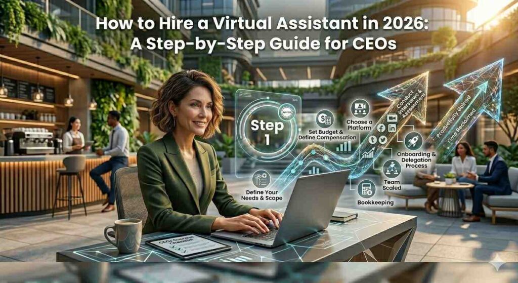 CEO learning how to hire a virtual assistant for business scaling in 2026