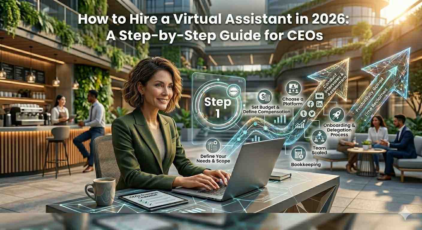 CEO learning how to hire a virtual assistant for business scaling in 2026